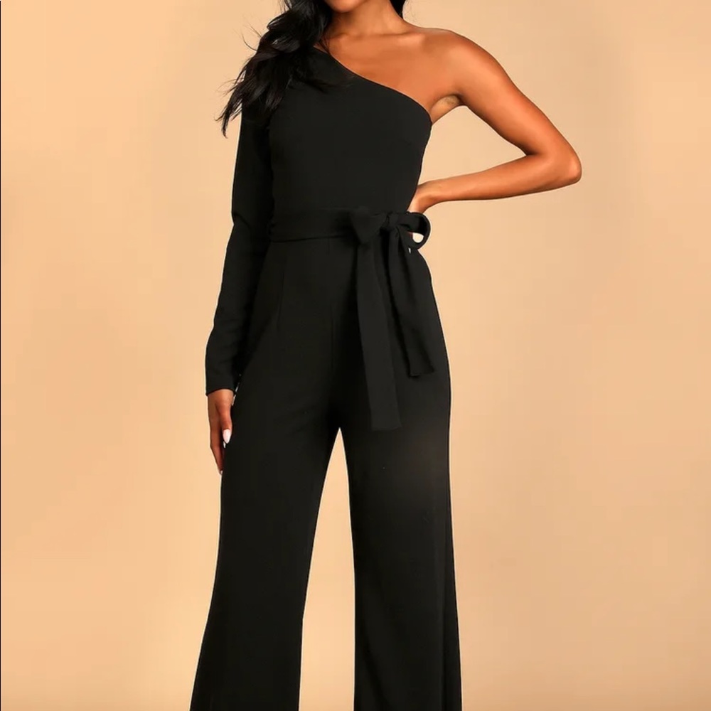 One Shoulder Black Jumpsuit